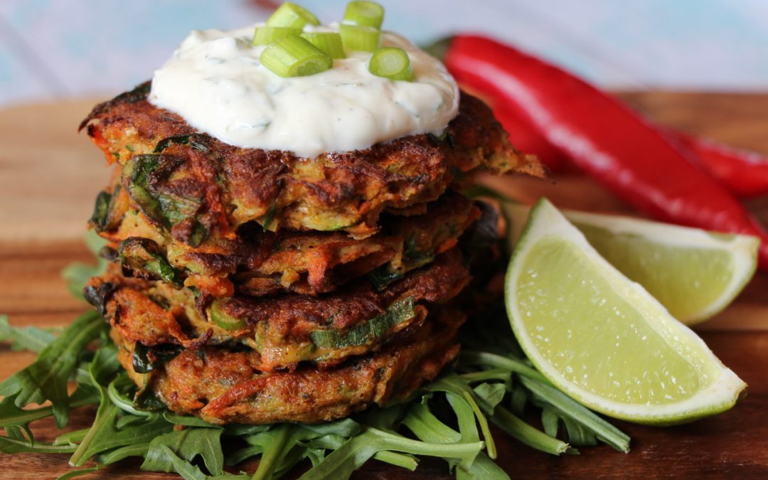 Spiced Vegetable Fritters with Zesty Yoghurt